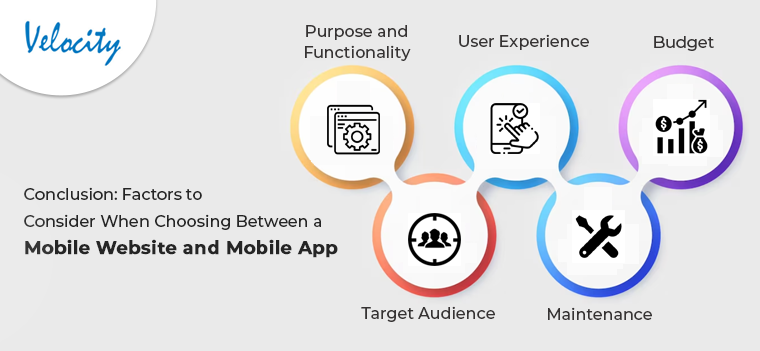 Conclusion: Factors to Consider When Choosing Between a Mobile Website and Mobile App!!