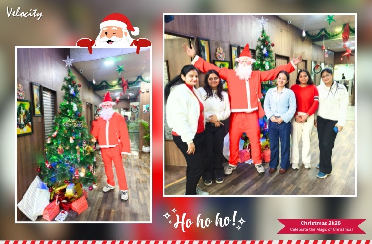 A joyful Christmas celebration reflecting teamwork and togetherness.