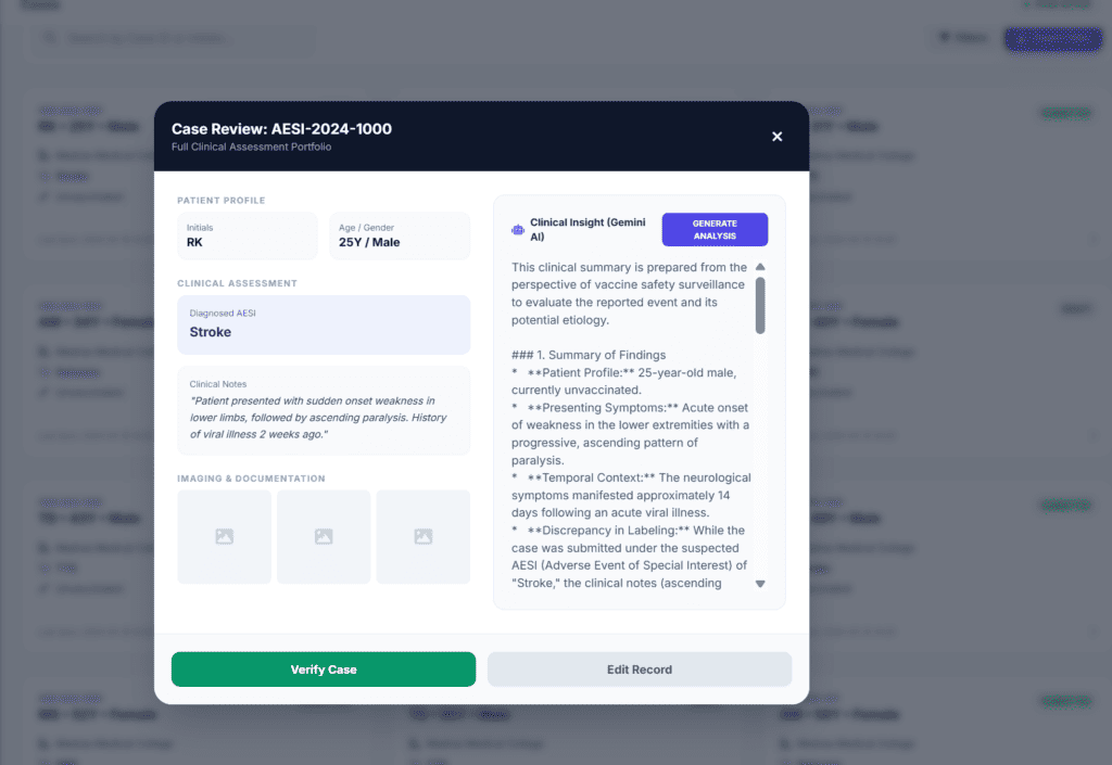 Sentinel Surveillance Application for Adverse Events of Special Interest (AESI)