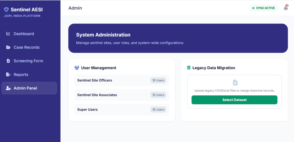 Sentinel Surveillance Application for Adverse Events of Special Interest (AESI)