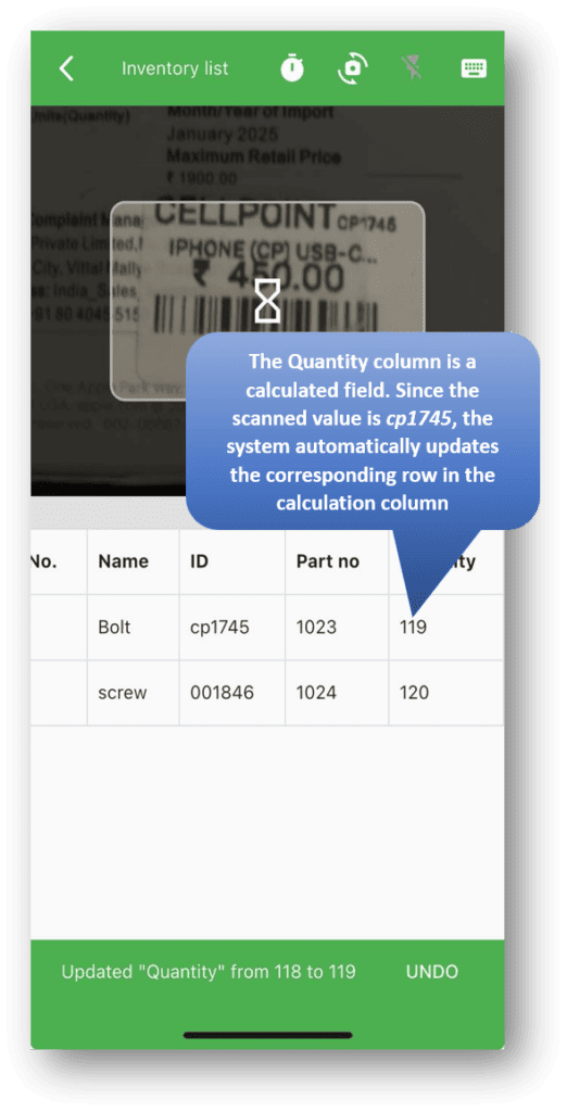 Barcode to Sheet – Pro Module: Scanning Barcodes to Update Calculated Columns Based on Rules