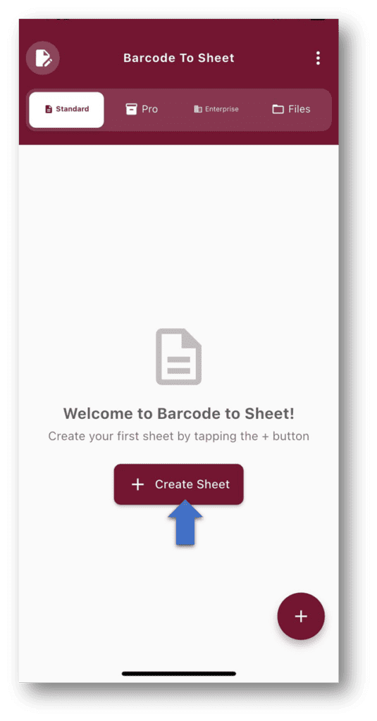 Barcode to Sheet: Create Sheet (Standard Module)