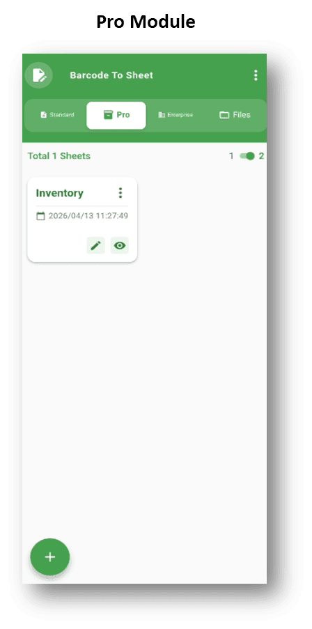 Barcode to Sheet: Pro Module