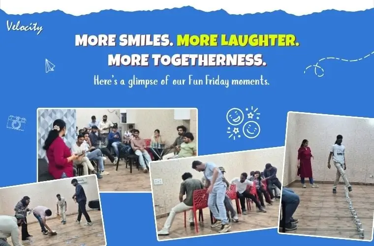 Velocity Software Solutions team enjoying workplace fun on Fun Friday